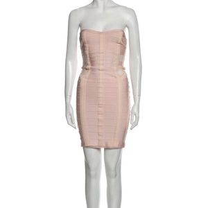 HERVE LEGER Bodycon Pink Dress